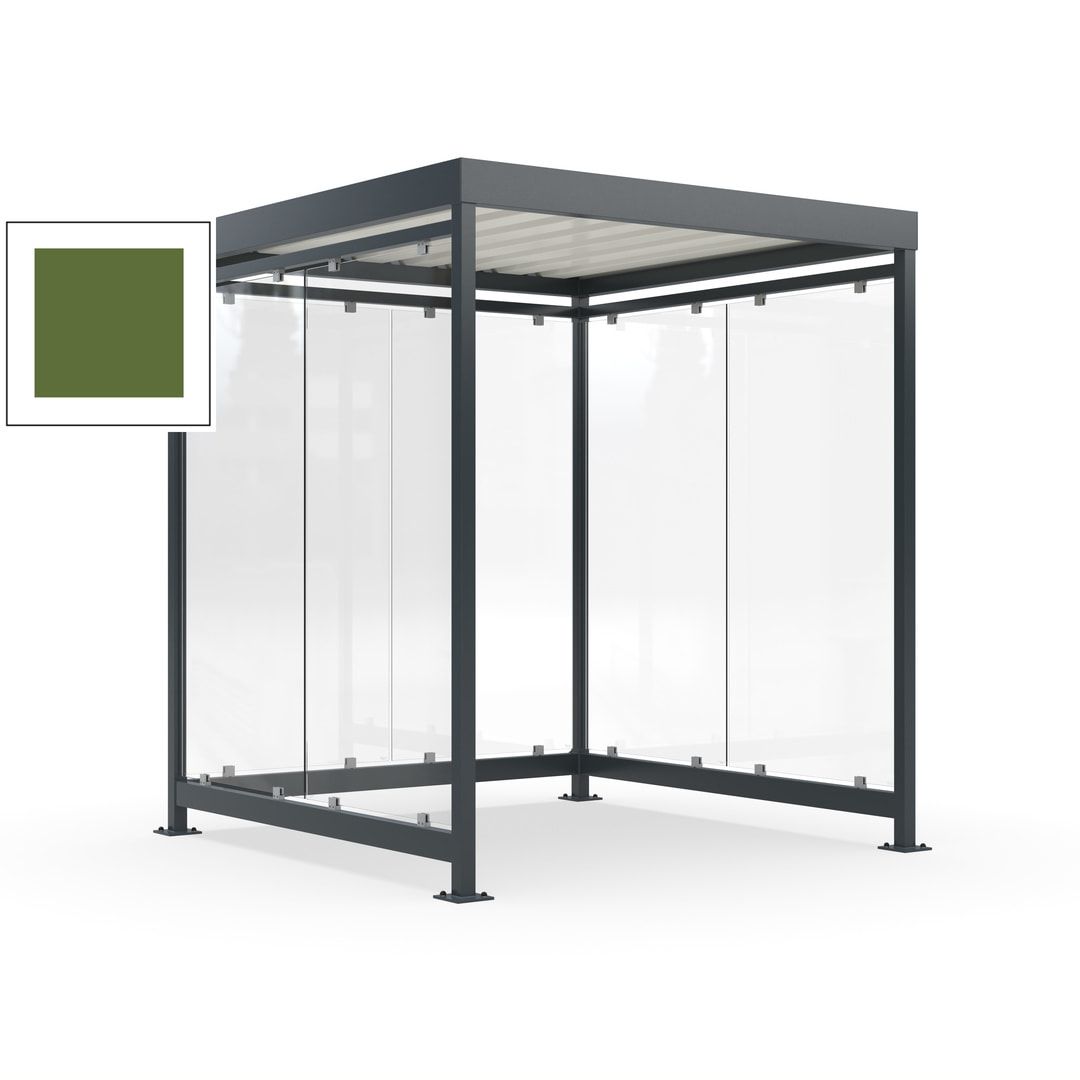 Raucherunterstand, Bushaltestelle, 6-7 Personen, 6 Wände, 2.510 x 2.165 x 2.165 mm (HxBxT), Achatgrau