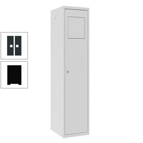 Wäschesammelschrank, Wäscheschrank, Einwurfklappe, Beutelhalter, 1.800 x 400 x 500 mm (HxBxT), Korpus anthrazitgrau, Front anthrazitgrau