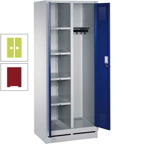 Mehrzweckschrank, Doppeltüren, Füße, 2 Abteile a 300 mm, Korpus anthrazitgrau, Tür anthrazitgrau, 1.800 x 600 x 500 mm (HxBxT)