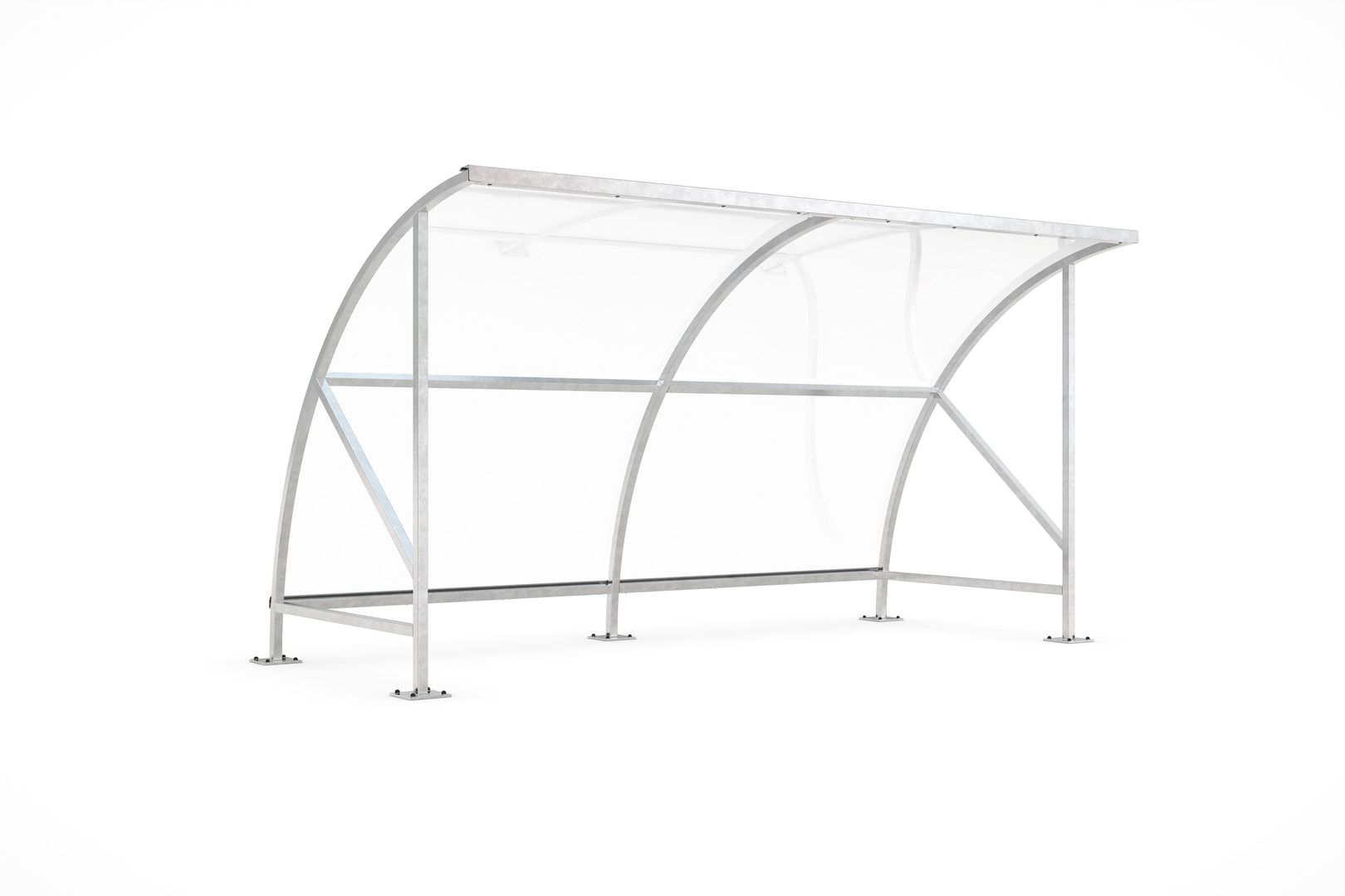 Fahrradunterstand - Fahrradgarage mit Bogendach - Stahl und Kunststoff - 2.290 x 4.130 x 2.100 mm (HxBxT) - Farbe Achatgrau