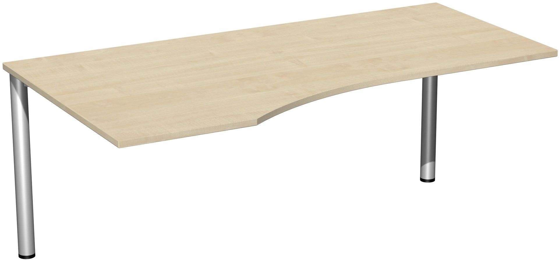 Eckschreibtisch - Ecke links - 4-Fuß Flex - 720 x 1.600 x 1.000 mm (HxBxT) - Gestell anthrazit - Ahorn