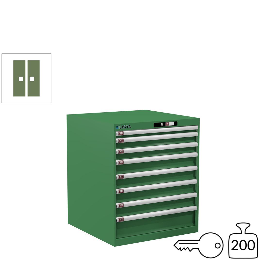 Lista Schubladenschrank - 14.408.010 - 850x717x725 mm (HxBxT) - 8 Schubladen - 75 kg - Key Lock - lichtblau (RAL 5012)