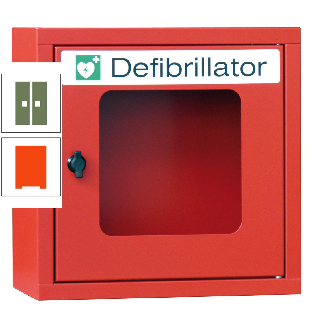 Defibrillatorenschrank - 400 x 400 x 200 mm (HxBxT) - Sichtfenster - anthrazitgrau