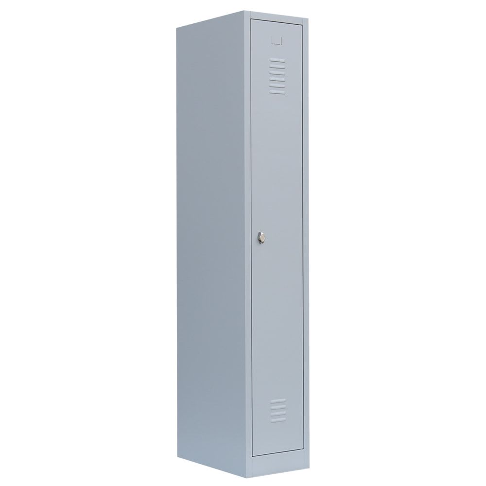 Garderobenschrank, Garderobenspind, 1 Abteil, 1.800 x 315 x 500 mm (HxBxT), Stahl, Korpusfarbe: lichtgrau, Frontfarbe: anthrazitgrau