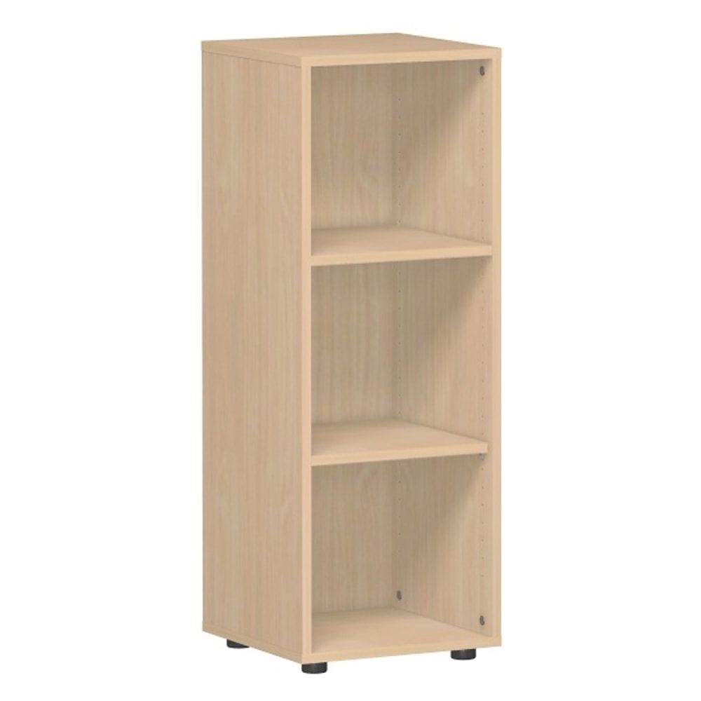 Büroregal, System Flex, höhenjustierbare Standfüße, 3 OH, Dreischichtfeinspanplatte, Melaminharzbeschichtung, 400 x 400 x 1.104 mm (HxBxT), Ahorn