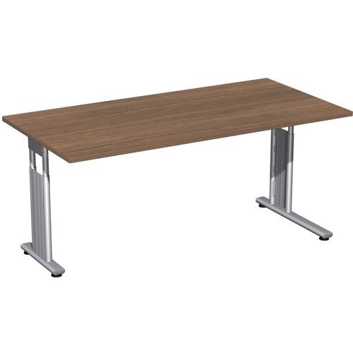 Schreibtisch - C-Fuß Flex - Bürotisch - höhenverstellbar - 820 x 1.200 x 800 mm (HxBxT) - Dekor Ahorn - Gestell silber