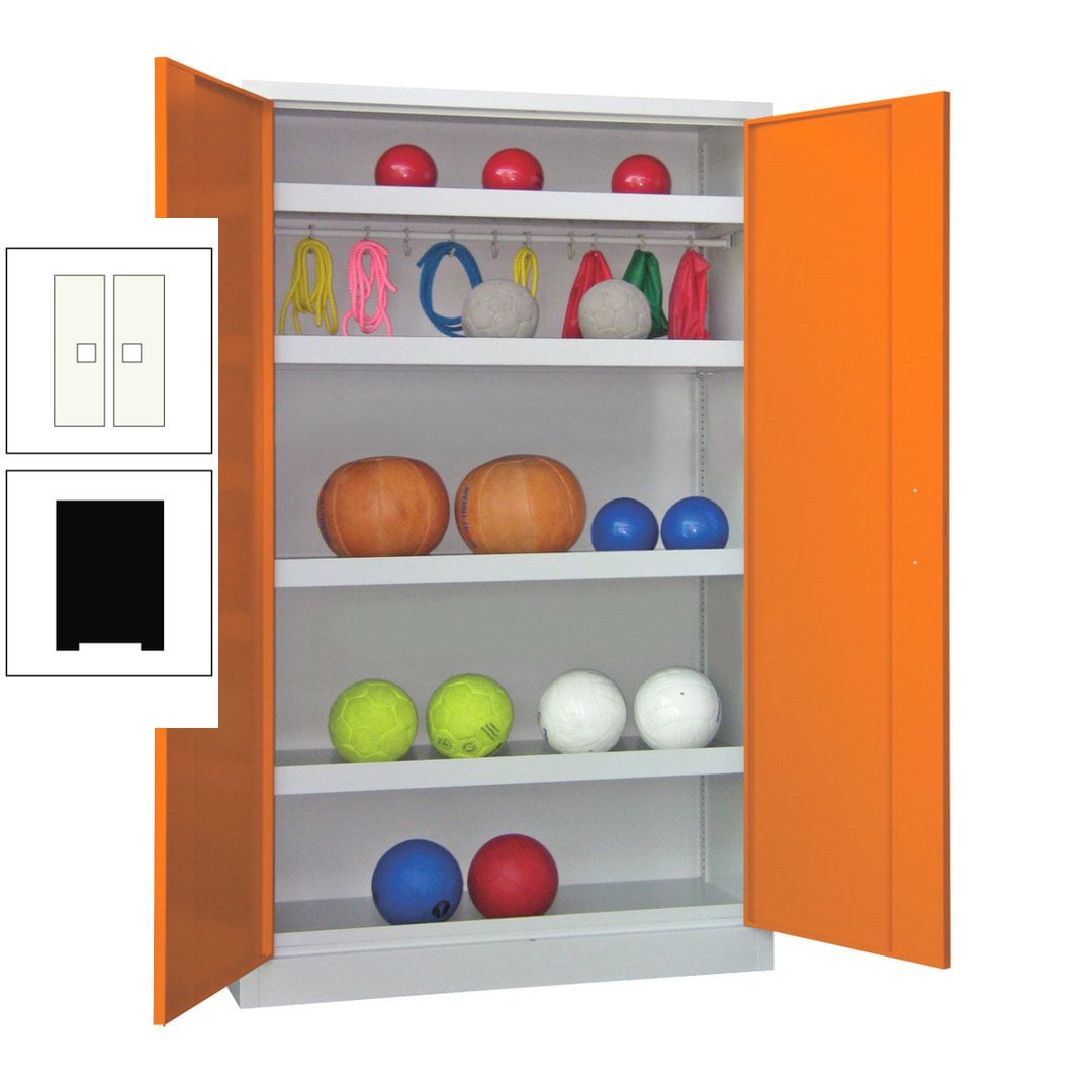 Ballschrank - Vollblechtüren - 4 Böden - 1 Hakenleiste - 1.950x1.200x500 mm (HxBxT) - anthrazitgrau