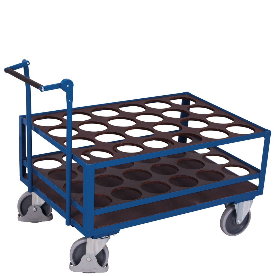 Flaschenwagen - Tragkraft 500 kg - für 24 Flaschen - 1.000 x 775 x 1.265 mm (HxBxT) - mit Feststeller