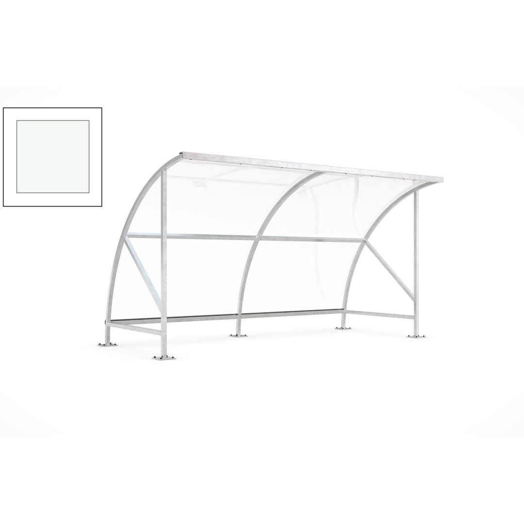 Fahrradunterstand - Fahrradgarage mit Bogendach - Stahl und Kunststoff - 2.290 x 4.130 x 2.100 mm (HxBxT) - Farbe Achatgrau