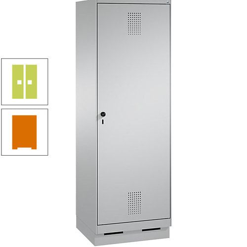 Doppel-Spind, Garderobenschrank, 1 Tür für 2 Abteile a 300 mm, Korpus anthrazitgrau, Türen anthrazitgrau, 1.800 x 600 x 500 mm (HxBxT)