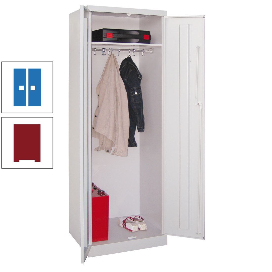 Garderobenschrank - 1 Fachboden - Kleiderstange - 1.800x600x500 mm (HxBxT) - Zylinderschloss - anthrazitgrau