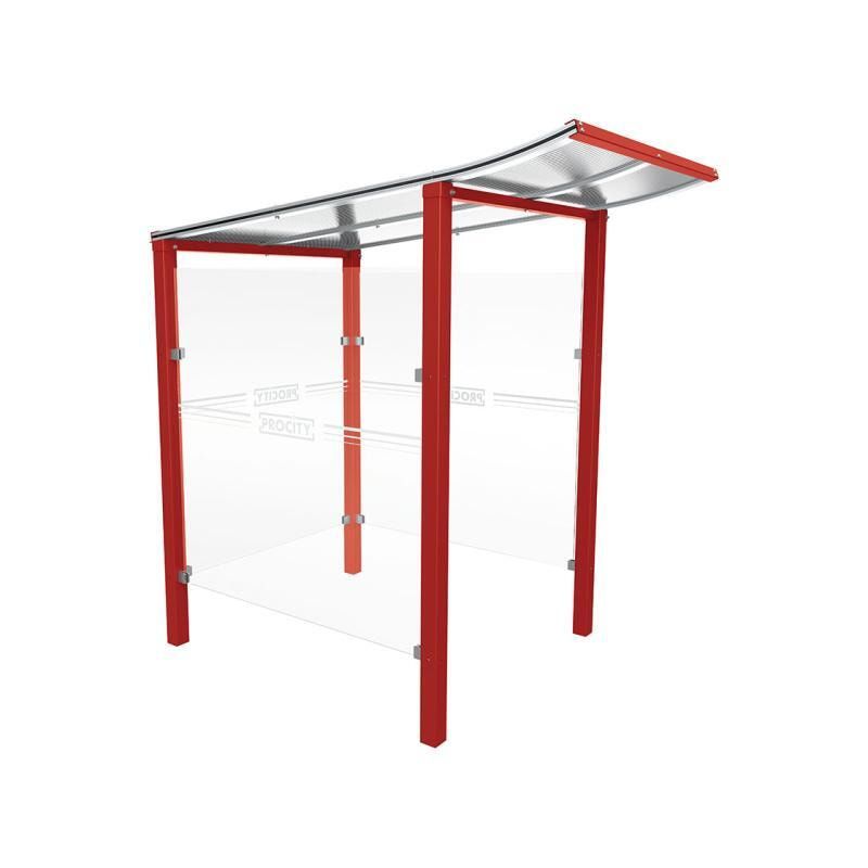 Automatenüberdachung, Automatendach, Stahlpfosten, Polycarbonatdach, UV-behandelt, Einbetonierung, 2.100 x 1.300 x 1.500 mm (HxBxT), Farbe enzianblau