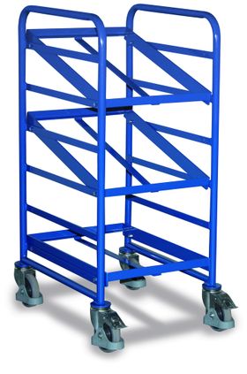 Eurokastenwagen - 3 Etagen - Ladefläche 410 x 610 mm - Traglast 200 kg - enzianblau - Ausstattung wählbar