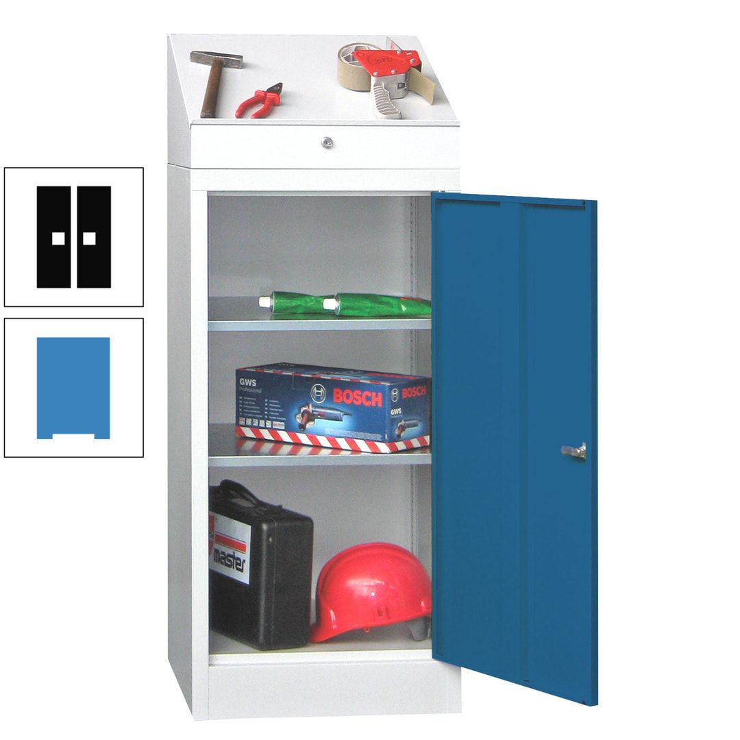 Stehpult mit Schrank - Vollblechtür - Zylinderschloss - 1.270x500x500 mm (HxBxT) - anthrazitgrau