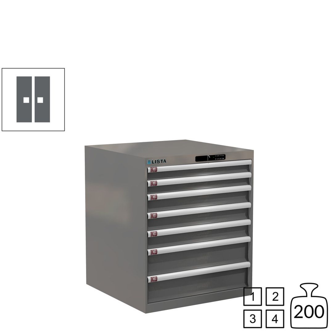 Lista Schubladenschrank - 14.409.010 - 850x717x725 mm (HxBxT) - 7 Schubladen - 75 kg - Key Lock - lichtblau (RAL 5012)