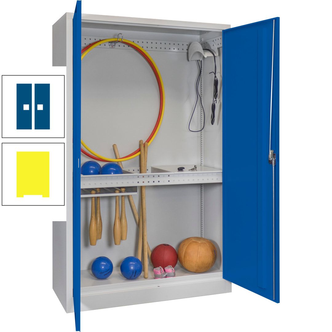 Sportschrank - Vollblechtüren - Variante 3 - 1.950x1.200x500 mm (HxBxT) - anthrazitgrau