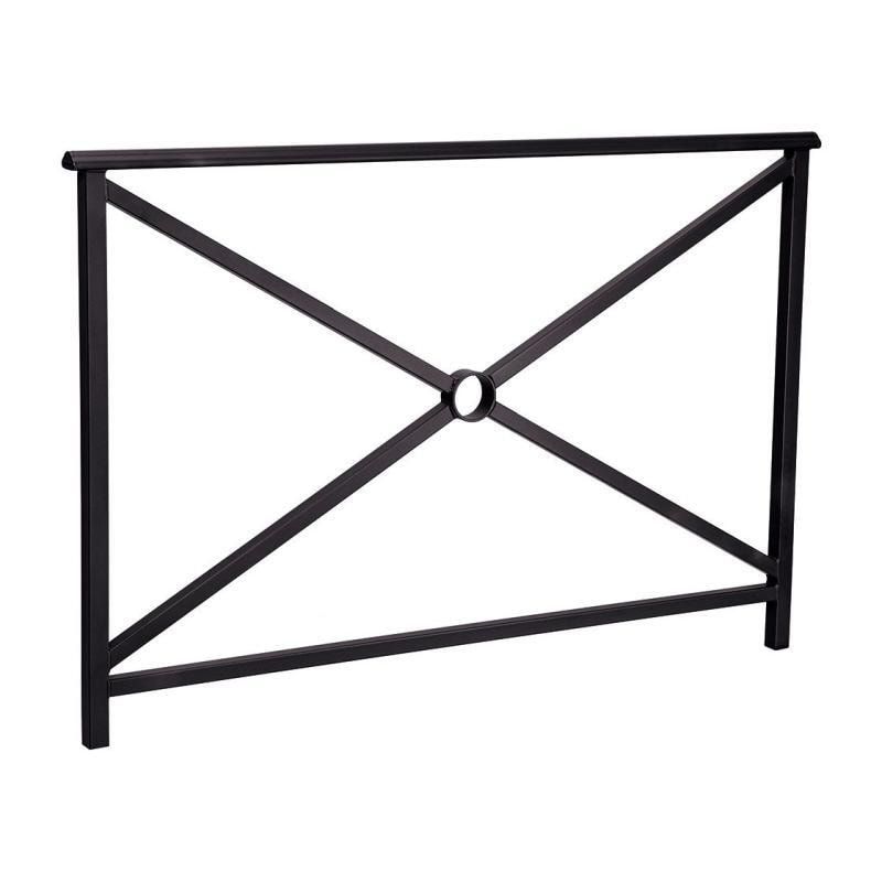 Geländer Kreuz und Kreis - 1.000 x 1.500 mm - abgerundeter Handlauf - Farbe enzianblau - Außengeländer Systemgeländer