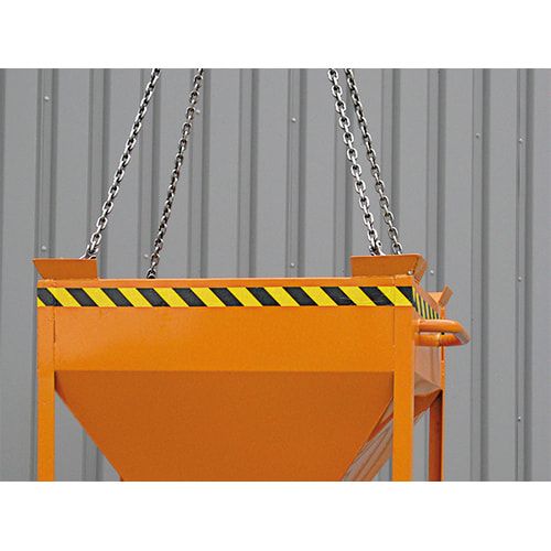 Eichinger Silobehälter, für Stapler und Kran, mit Auslass, Scherenverschluss, stapelbar, 300 Liter, 1.200 x 850 x 1.100 mm (HxBxT) Farbe Feuerverzinkt