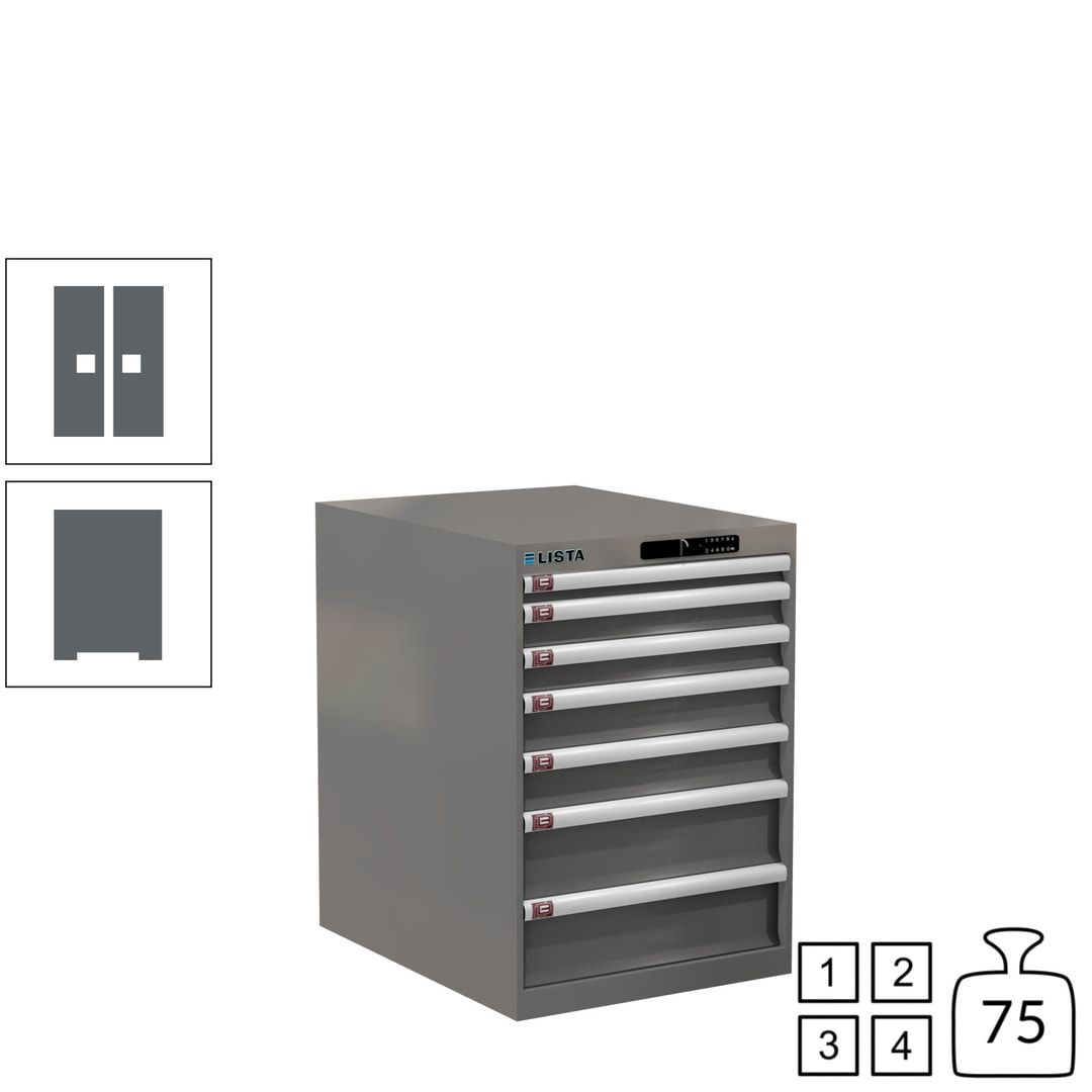 Lista Schubladenschrank - 14.354.010 - 800x564x725 mm (HxBxT) - 7 Schubladen - 75 kg - Key Lock - lichtblau (RAL 5012)