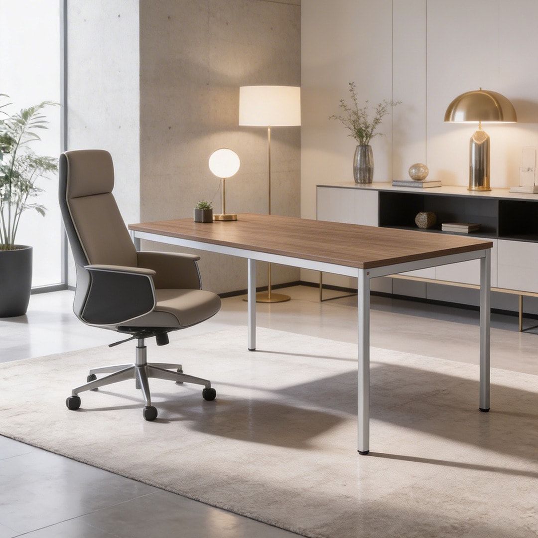 Schreibtisch - 4-Fuß Eco - Bürotisch - 720 x 1.000 x 800 mm (HxBxT) - Gestell lichtgrau - Ahorn