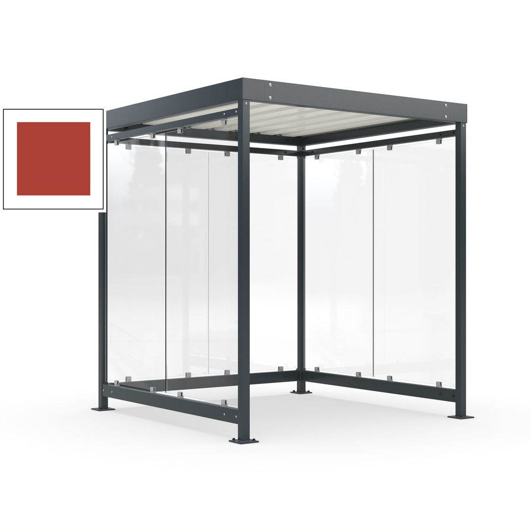 Raucherunterstand, Bushaltestelle, Bausatz, 6-7 Personen, 6 Wände, 2.510 x 2.165 x 2.165 mm (HxBxT), Achatgrau
