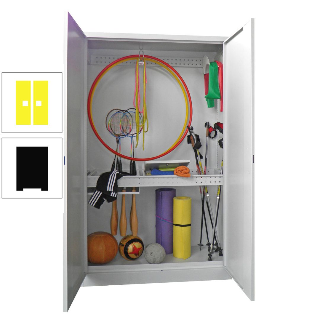Sportschrank - Vollblechtüren - Variante 1 - 1.950x1.200x500 mm (HxBxT) - anthrazitgrau