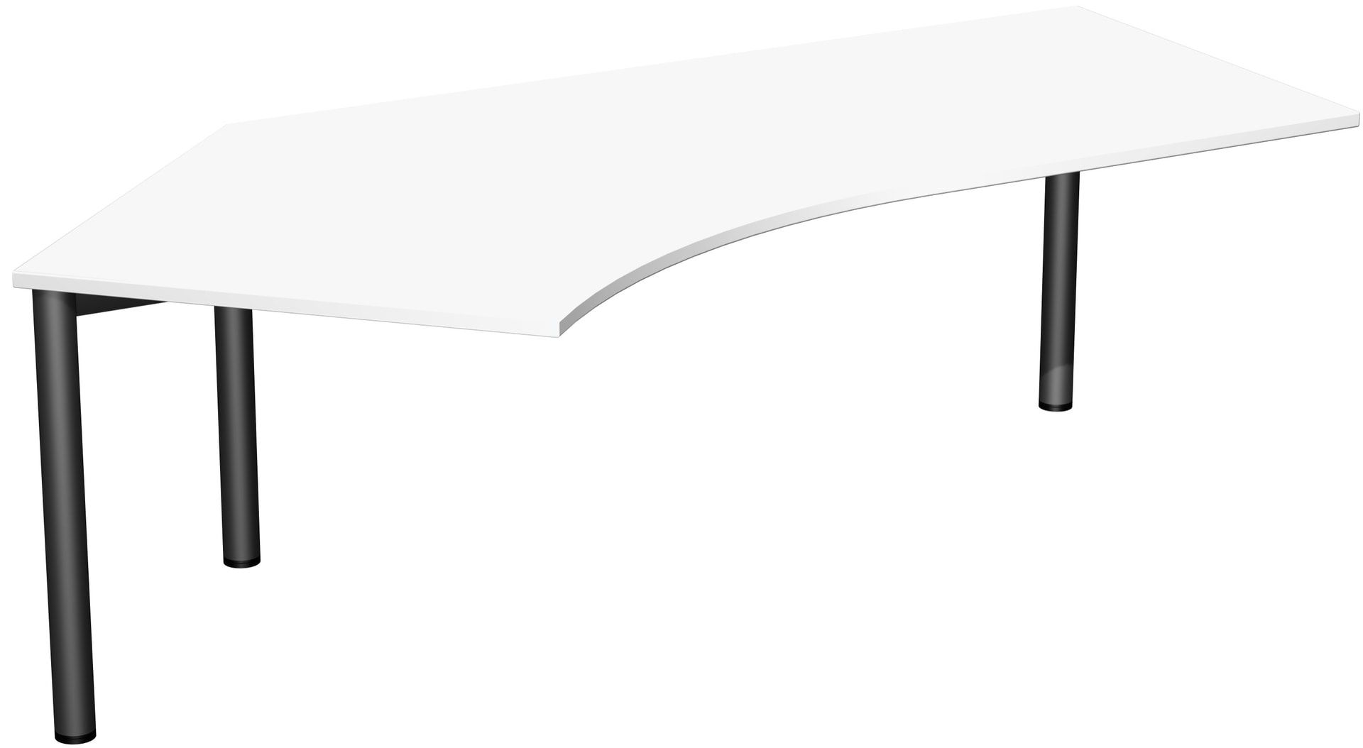 Winkel-Schreibtisch - Winkel links - 4-Fuß Flex - 720 x 2.166 x 1.130 mm (HxBxT) - Gestell anthrazit - Ahorn