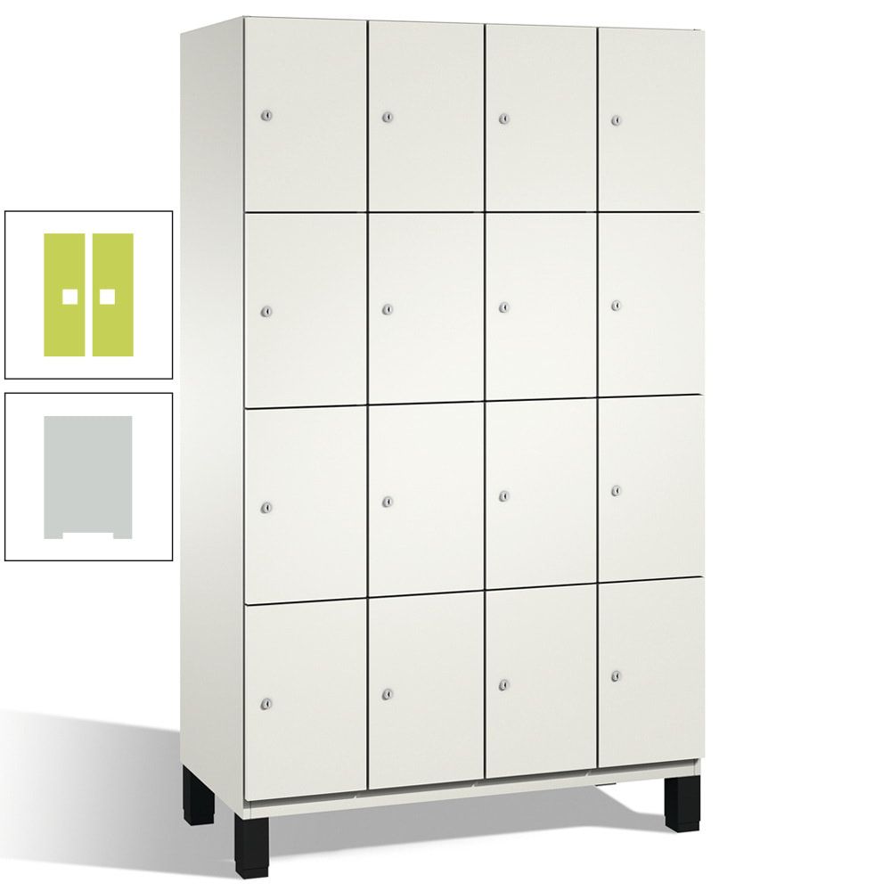 Fächerschrank, Stahlschrank, 16 Fächer, Türöffnungsbegrenzer, mit Füßen, Korpus lichtgrau, Tür anthrazitgrau, 1.980 x 1.200 x 525 mm (HxBxT)