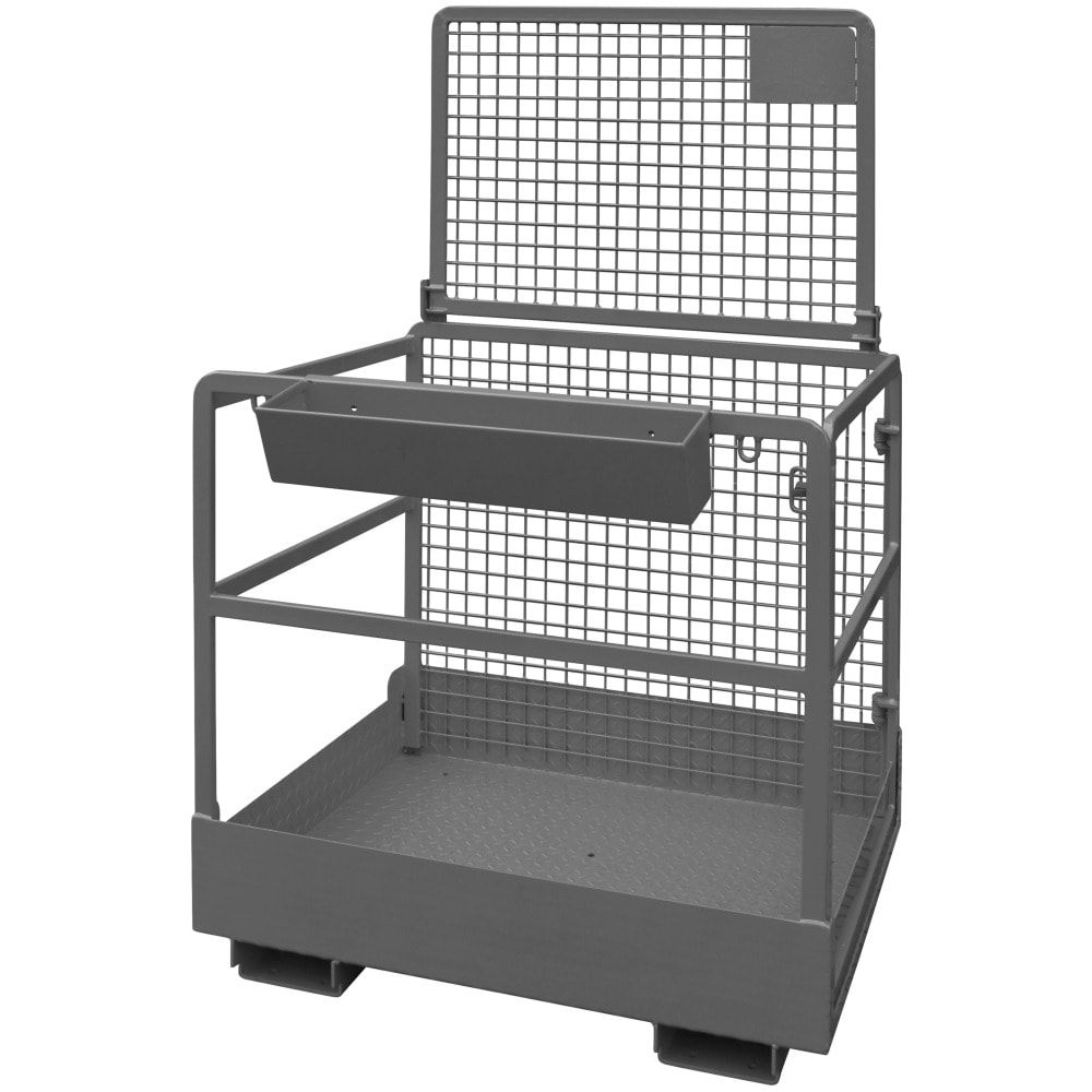 Arbeitsbühne, Arbeitsplattform Eichinger, Drahtgitter, 2 Personen, für Frontstapler, rutschsicher, 2.000 x 1.090 x 1.200 mm (HxBxT), anthrazitgrau
