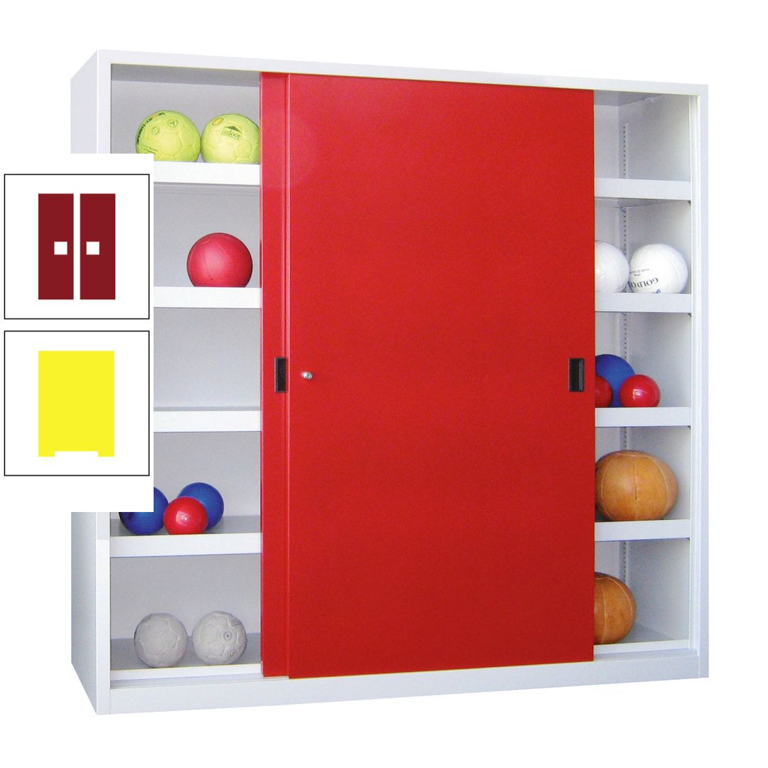 Ballschrank - Schiebetüren - Trennwand - 8 Böden - 1.950x1.500x600 mm (HxBxT) - anthrazitgrau