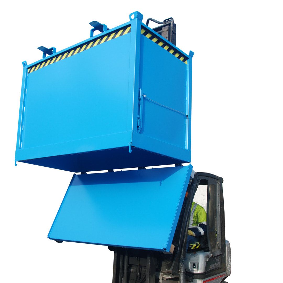 BAUER Klappbodenbehälter - 1.000 l Volumen - 1.250 kg - kranbar - feuerrot