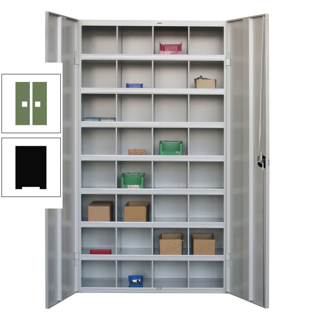 Fächerschrank - Sortierstation - Büroschrank - 32 Fächer - 1.800 x 1.000 x 530 mm (HxBxT) - Materialschrank - anthrazitgrau