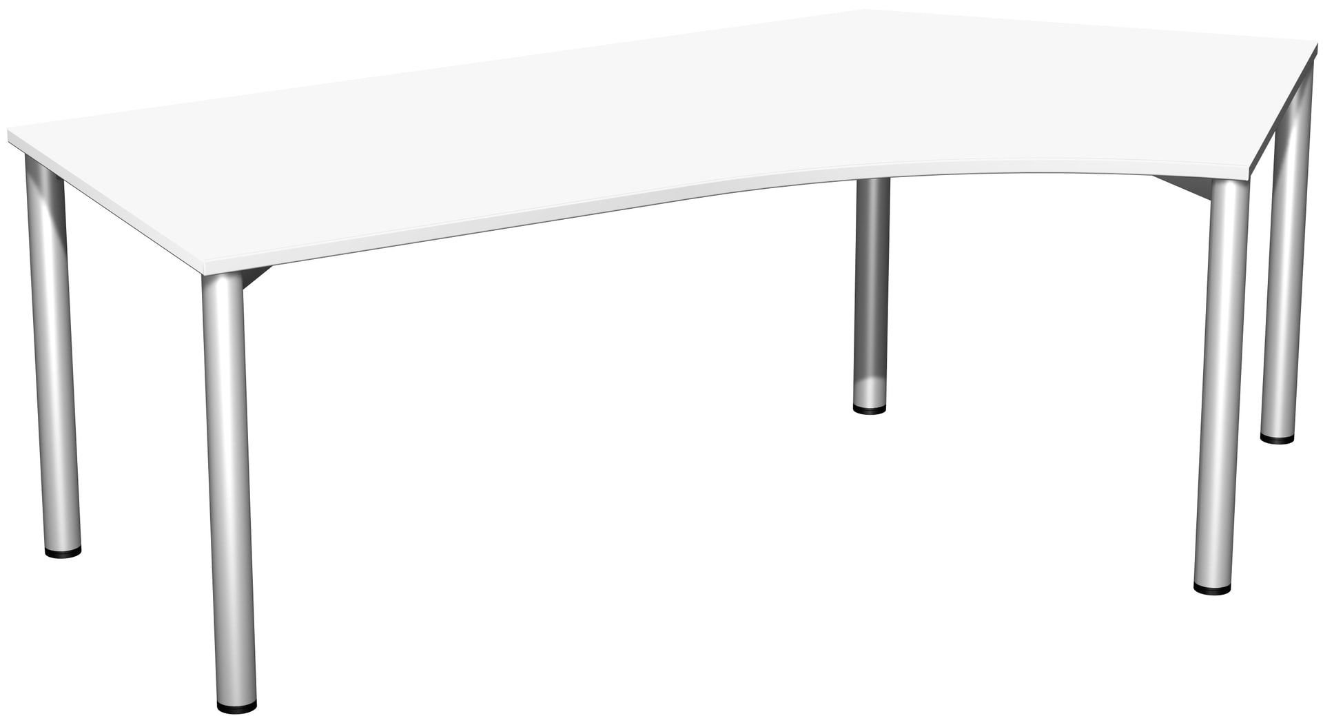 Winkel-Schreibtisch - Winkel rechts - 4-Fuß Flex - 720 x 2.166 x 1.130 mm (HxBxT) - Gestell anthrazit - Ahorn