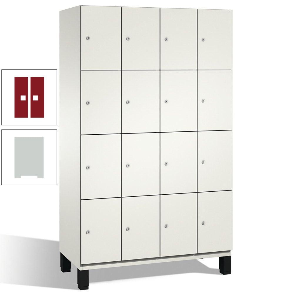 Fächerschrank, Stahlschrank, 16 Fächer, Türöffnungsbegrenzer, mit Füßen, Korpus lichtgrau, Tür anthrazitgrau, 1.980 x 1.200 x 525 mm (HxBxT)