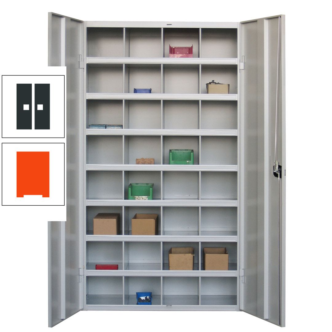 Fächerschrank - Sortierstation - Büroschrank - 32 Fächer - 1.800 x 1.000 x 530 mm (HxBxT) - Materialschrank - anthrazitgrau