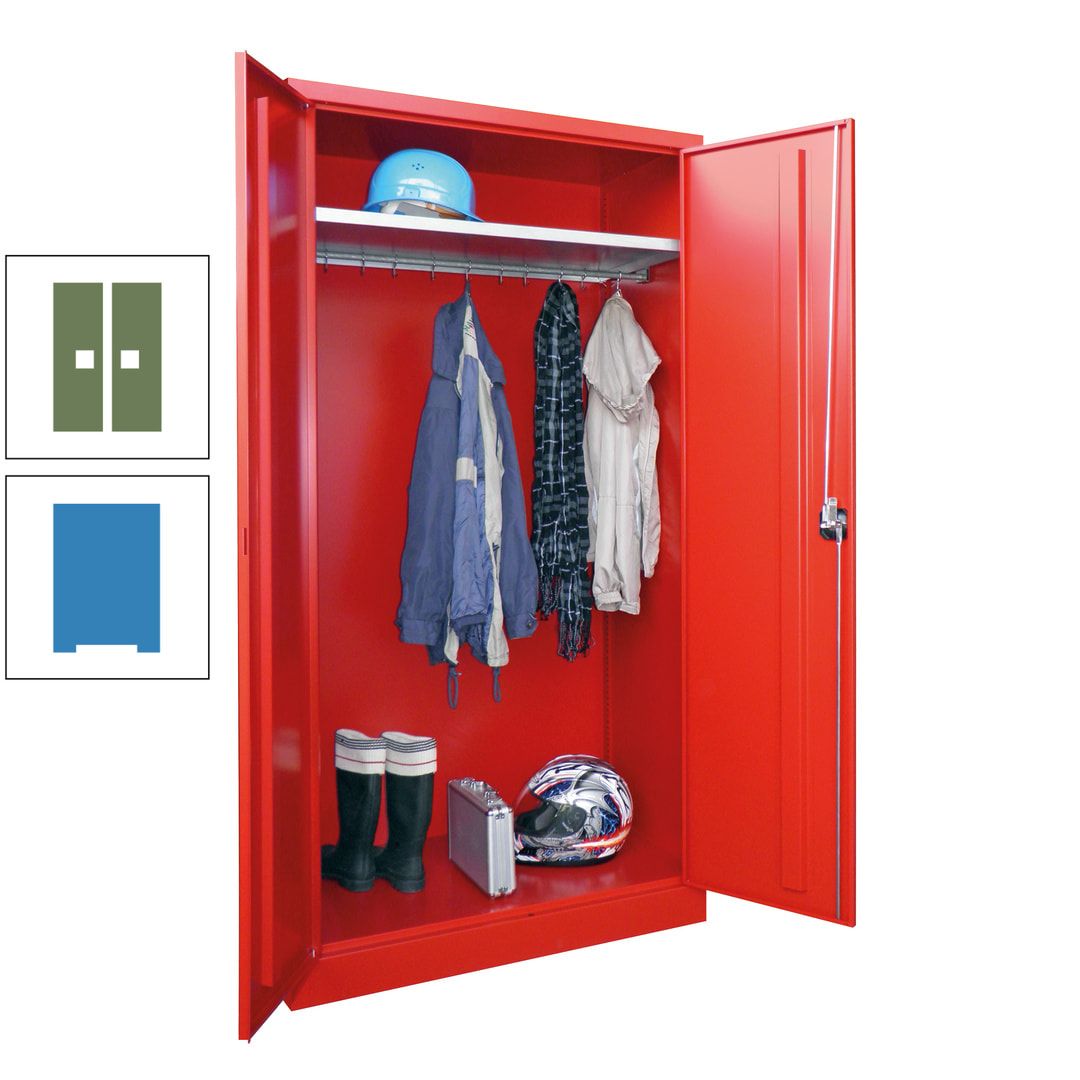 Garderobenschrank - 1.950x1.000x500 mm (HxBxT) - Hutboden, pulverbeschichtet - anthrazitgrau