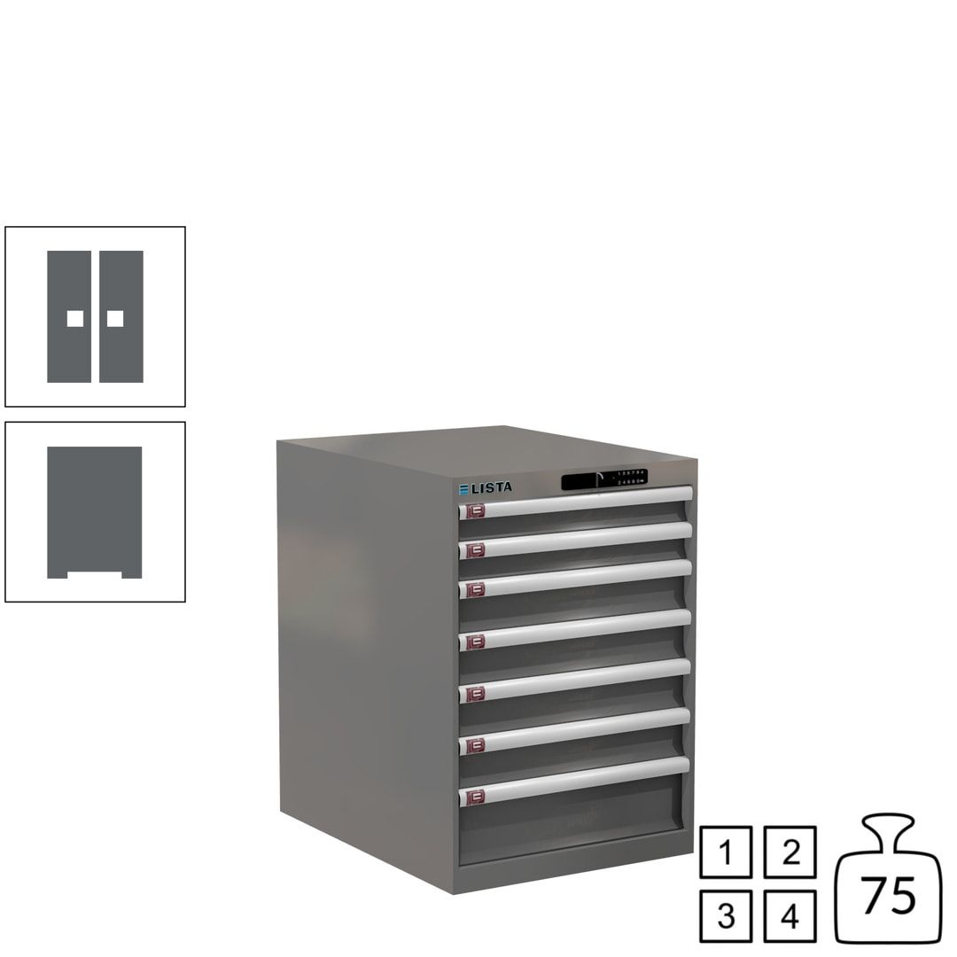 Lista Schubladenschrank - 14.367.010 - 800x564x725 mm (HxBxT) - 7 Schubladen - 75 kg - Key Lock - lichtblau (RAL 5012)