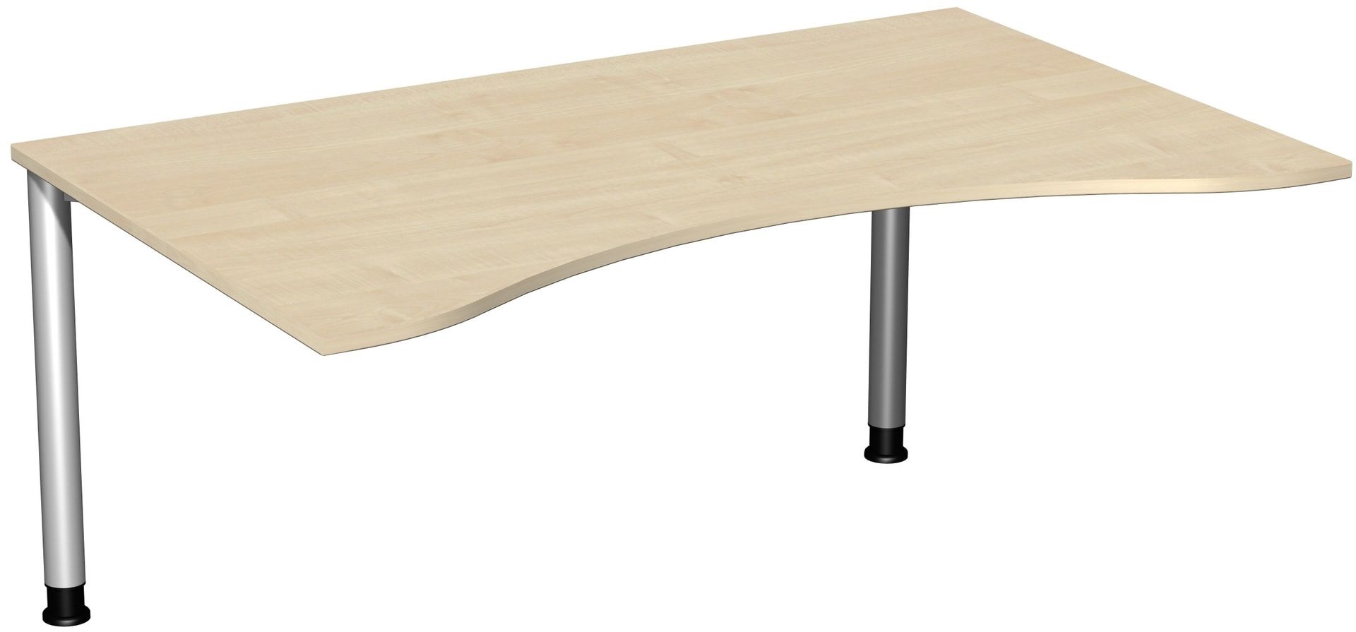 Ergo-Schreibtisch - 4-Fuß Flex - Bürotisch - Höhe 680-800 mm - 1.600 x 1.000 mm (BxT) - Gestell anthrazit - Ahorn