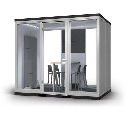 Meetingbox, temporärer Meetingraum, Raumcontainer, Bürocontainer, 2.832 x 3.205 x 2.179 mm (HxBxT), Schallschutz, LED-Beleuchtung, SCHUKO
