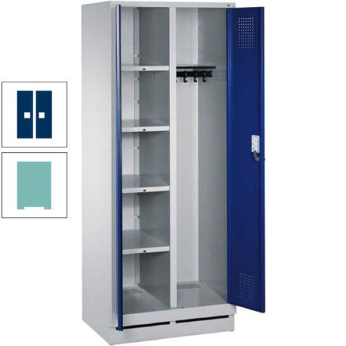 Mehrzweckschrank, Doppeltüren, Füße, 2 Abteile a 300 mm, Korpus anthrazitgrau, Tür anthrazitgrau, 1.800 x 600 x 500 mm (HxBxT)