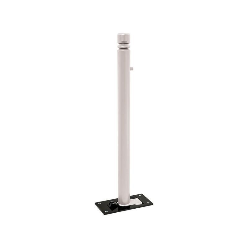 Klappbarer Pfosten mit Ringkopf - 76 x 1.082 mm (DxH) - Überfahrhöhe 98 mm - Farbe enzianblau - Absperrpfosten