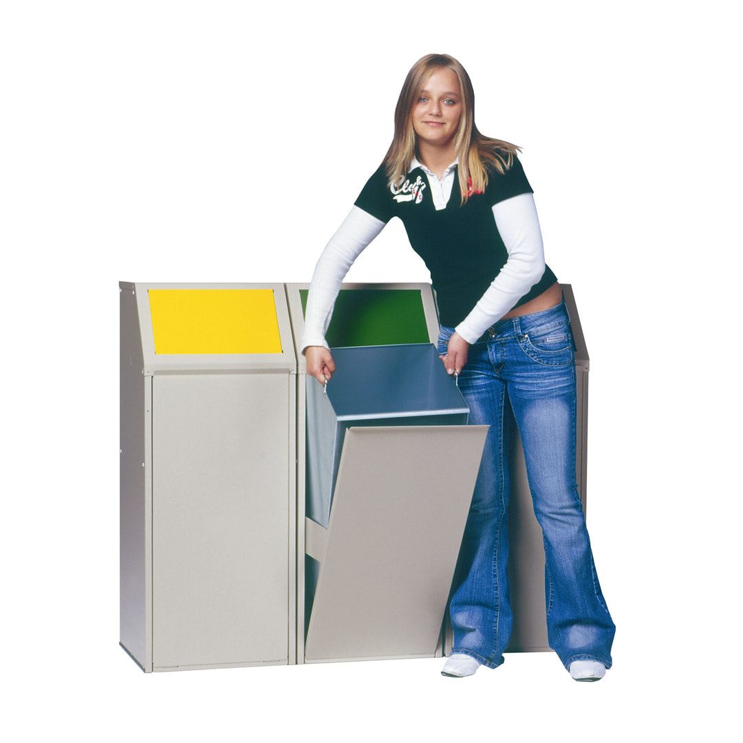 Wertstoffsammelgerät - fahrbar - 39 l - 800 x 400 x 400 mm (H x B x T) - Korpus kieselgrau - Einwurfklappe anthrazit - Abfallbehälter