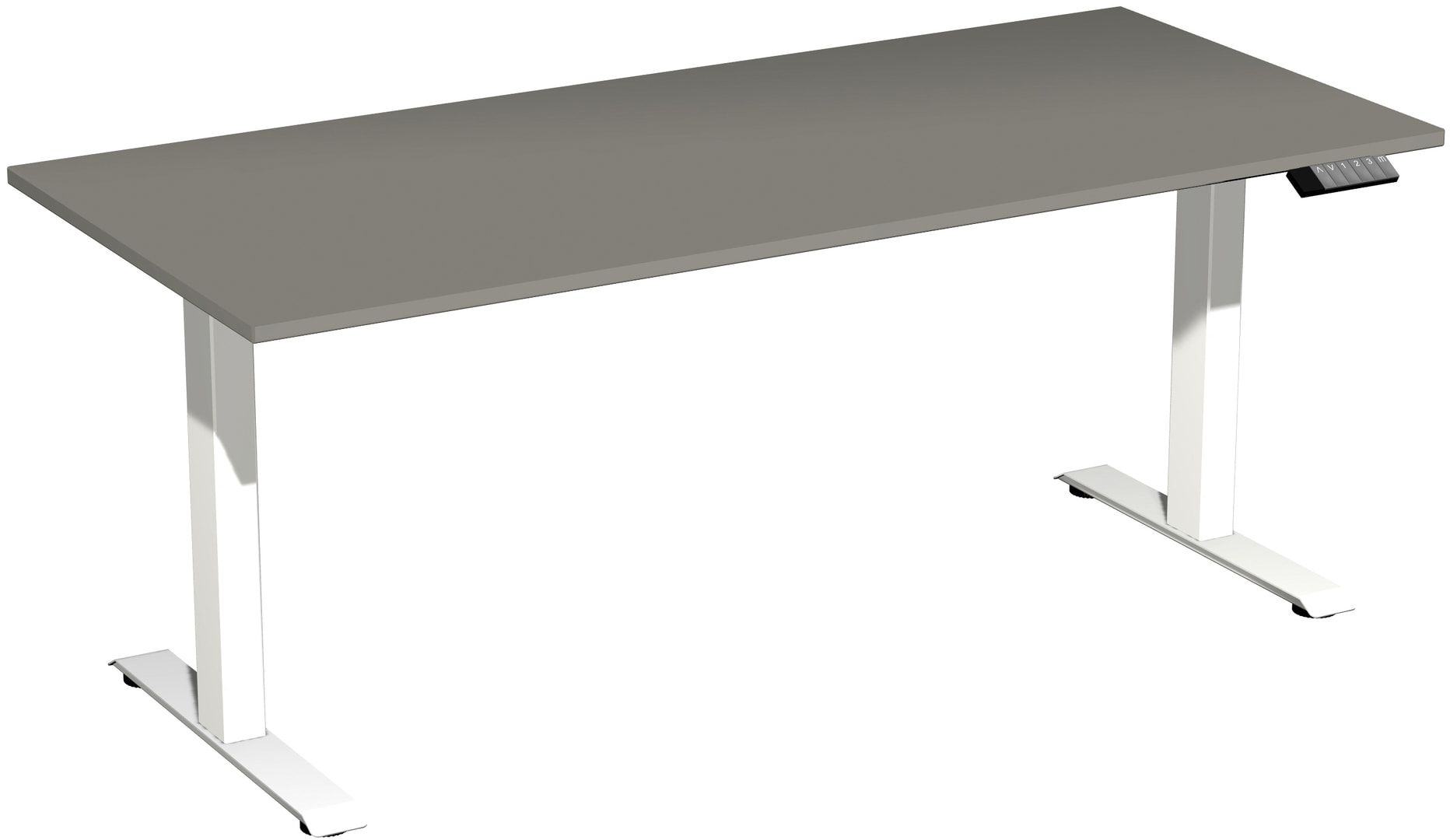 Schreibtisch, Elevate Basic, elektronisch höhenverstellbar, 730 - 1.230 x 1.200 x 800 mm (HxBxT), Gestell anthrazit, Dekor Ahorn