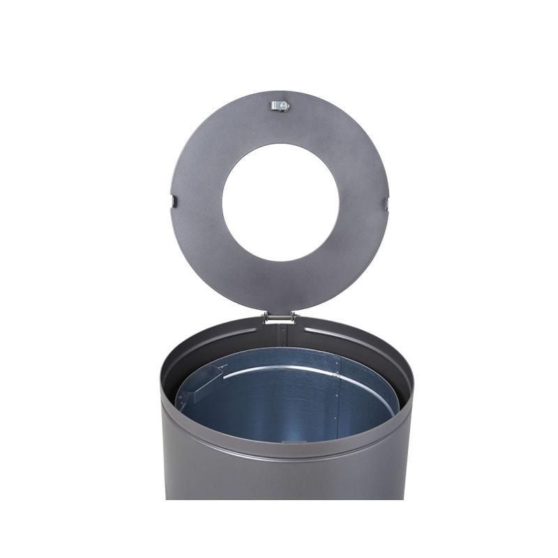 Abfalleimer mit Inneneimer - 80 Liter - 450 x 845 mm (DxH) - mit Verankerungsstäben - Farbe enzianblau