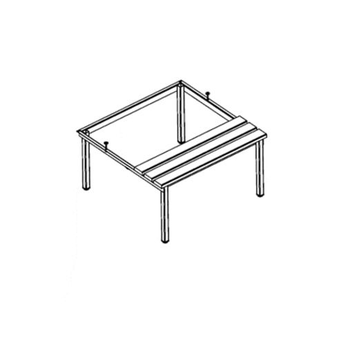 Untergestell mit Sitzbank für Garderobenschrank, 390 x 790 x 745 mm (HxBxT), Farbe Gestell anthrazitgrau, Sitzleisten Holz