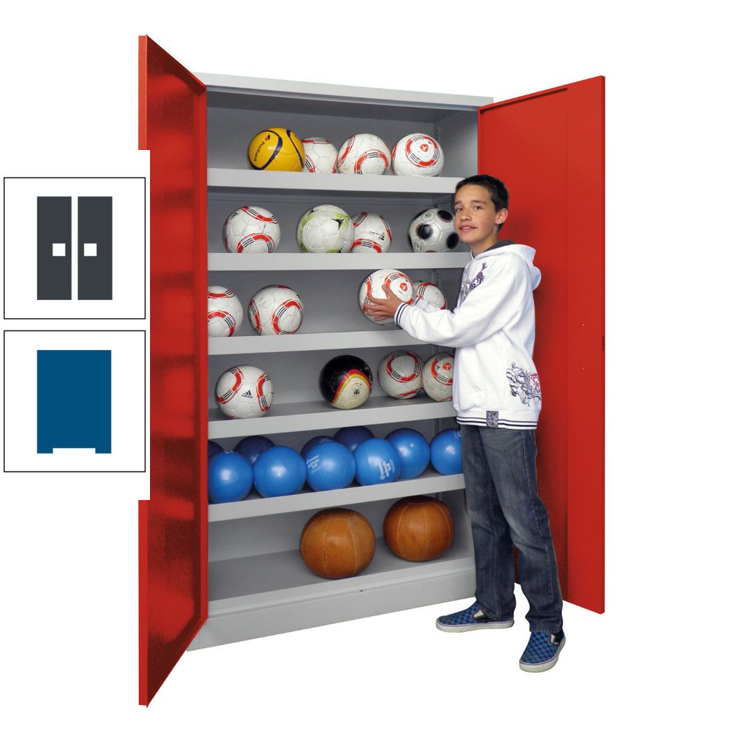 Ballschrank - Vollblechtüren - 5 Böden - 1.950x1.500x500 mm (HxBxT) - anthrazitgrau