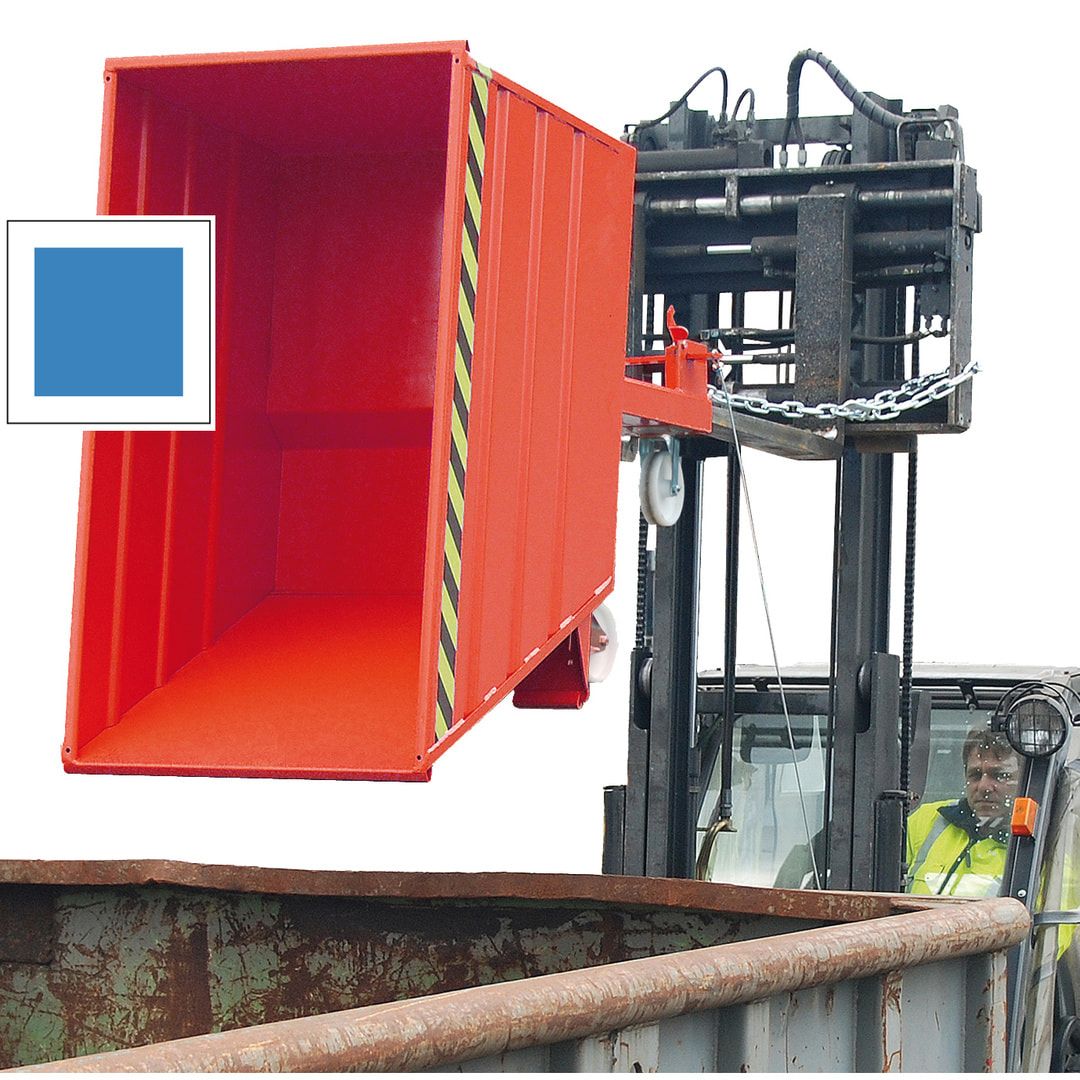 BAUER Muldenkippbehälter - 1100 l Volumen - 1500 kg - 890 x 1200 x 1440 mm - feuerrot