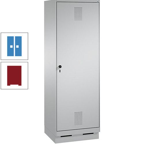 Doppel-Spind, Garderobenschrank, 1 Tür für 2 Abteile a 300 mm, Korpus anthrazitgrau, Türen anthrazitgrau, 1.800 x 600 x 500 mm (HxBxT)
