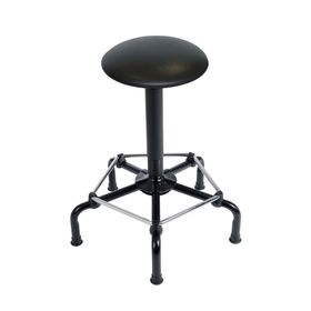Arbeitshocker mit Fußstütze - Kunstleder - Sitzhöhe 640 - 840 mm - Drehspindel - mit Gleitern
