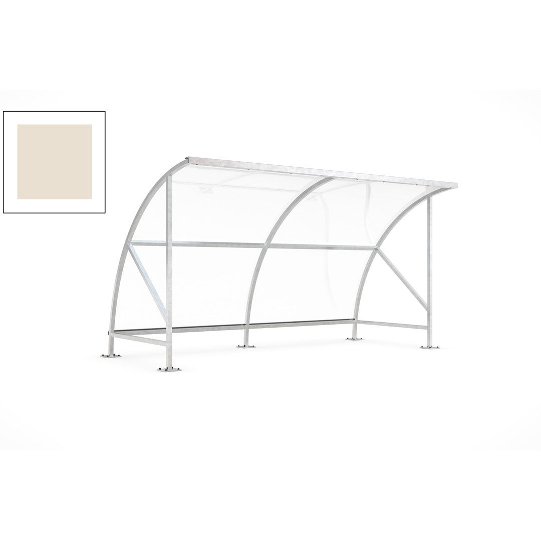 Fahrradunterstand - Fahrradgarage mit Bogendach - Stahl und Kunststoff - 2.290 x 4.130 x 2.100 mm (HxBxT) - Farbe Achatgrau